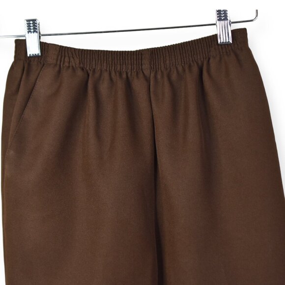Alfred Dunner Pants Womens Brown Stretch Polyester Elastic Waistband Workwear - Picture 2 of 8